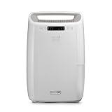 De’Longhi Tasciugo AriaDry Multi - Tragbarer Luftentfeuchter mit 3-fach-Filtersystem, 14L/Tag Feuchtigkeitsentzug, Wäschetrockner, Anti-Schimmel, Geringe Geräuschentwicklung, Weiß (DEXD214RF)
