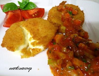 Mozarella allo Zaffarano mit Paprika - Tomaten -Salsa