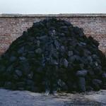 Liu Bolin HITC No.95 Coal Pile photograph 118x150cm 2010 LG 150x150  Hiding in the City