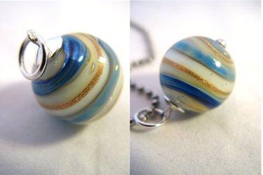 Lampwork ❤ Glasperle Silberglas Spirale 19,5mm auf DaWanda