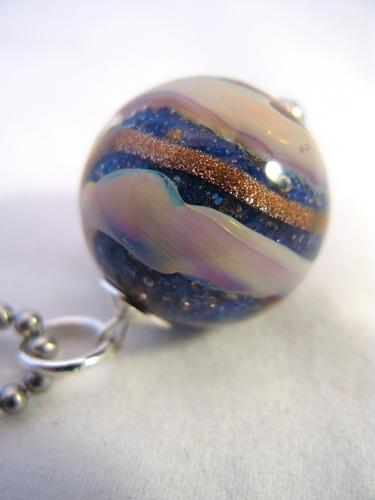 Lampwork  ❤  Silberglas Blue Passion 21mm auf DaWanda