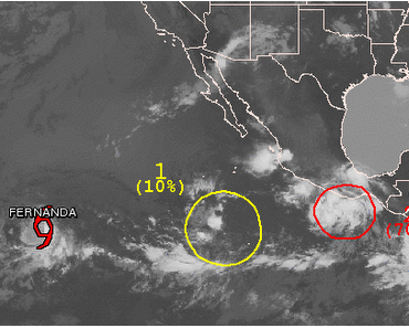 Atlantik & Pazifik aktuell: Tropischer Sturm GERT, Tropischer Sturm FERNANDA und potentieller Tropischer Sturm GREG
