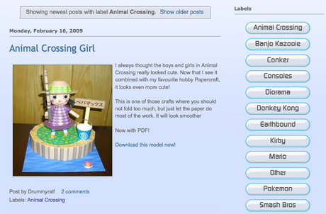 Eine Papercraft Figur von Animal Crossing