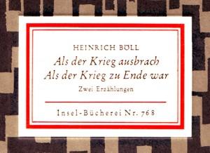 Heinrich Böll – Als der Krieg zu Ende war. Eine Erzählung, die kennen sollte, wer sich für Seife interessiert.