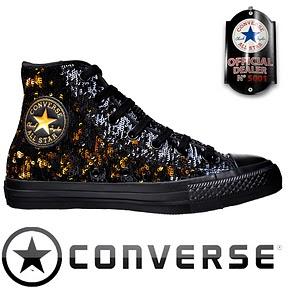 Converse All Star Chuck Taylor Chucks 517481 Schwarz Gold Black Sequins Pailletten