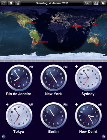 Weltuhr – The World Clock – Uhrzeiten, Sonnenaufgänge und vieles mehr
