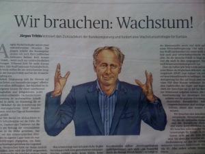 Foto Rückseite Handelsblatt mit Jürgen Trittin