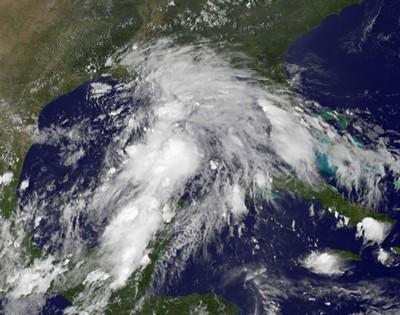 Tropisches Tief  13 (potenziell Tropischer Sturm LEE) formt sich im Golf von Mexiko, Sturmwarnung, Lee, Golf von Mexiko, Louisiana, September, Texas, USA, 2011, Hurrikansaison 2011, aktuell, Satellitenbild Satellitenbilder,