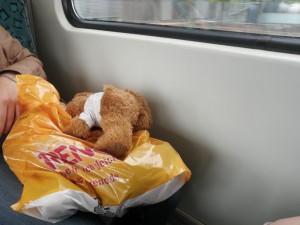 Bloggi wird schlecht in der S Bahn 300x225 Bloggi besucht Build a Bear in Berlin