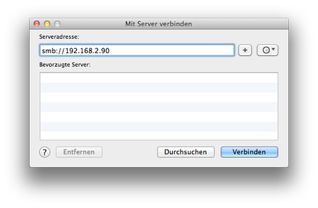 Mit Server verbinden Freigaben unter OS X Lion automatisch einbinden