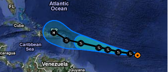 Karibik und US-Ostküste: MARIA kommt - möglicherweise als Hurrikan, Maria, Atlantik, Karibik, Dominikanische Republik, Verlauf, Vorhersage Forecast Prognose, September, 2011, Hurrikansaison 2011, aktuell, 