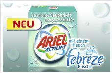 Produktprobe - Ariel Actilift mit einem Hauch Febreze