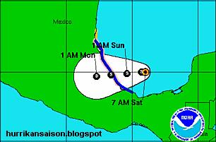 Tropischer Sturm NATE bedroht Veracruz, Mexiko, Nate, Veracruz, Sturmwarnung, Mexiko, Golf von Mexiko, Verlauf, Vorhersage Forecast Prognose, September, aktuell, 2011, Hurrikansaison 2011, 