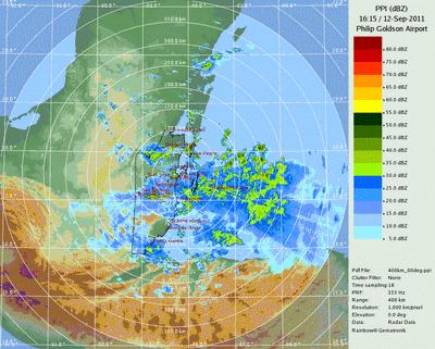 Sturm, Hurrikan, Regen, Wetter: Live-Doppler Radar Belize und südliches Yucatán, Radar Doppler Radar, Loop, Live Stream, Belize, Mexiko, Yucatán, Atlantik, Live,