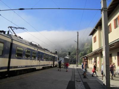 Bahnhof Semmering mit Nebelwalze von der steirischen Seite