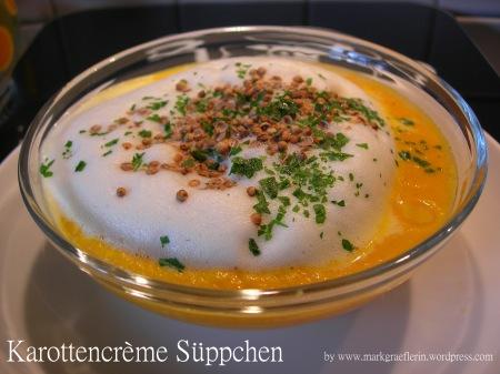 Wärmende Karottencrème Suppe mit Ingwer