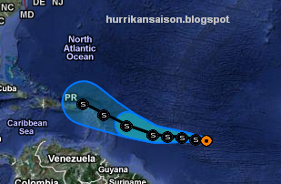 Tropischer Sturm OPHELIA: erwarteter Verlauf bestätigt potenzielle Gefahr für Kleine Antillen, Puerto Rico und Dominikanische Republik