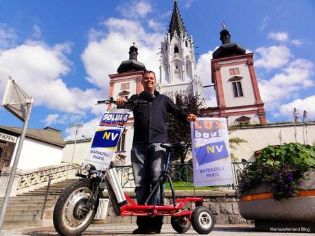 Wolfram Doberer vor seiner Reise mit dem E-Bike von Mariazell nach Paris