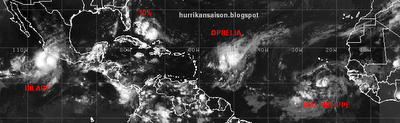 OPHELIA ist nicht allein im Atlantik, Ophelia, Philippe, Atlantik, aktuell, Verlauf, September, Satellitenbild Satellitenbilder, 2011, Hurrikansaison 2011, 