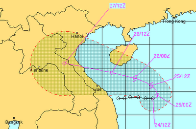 Vietnam, Taifunsaison, 2011, Satellitenbild Satellitenbilder, Verlauf, Vorhersage Forecast Prognose, September, 