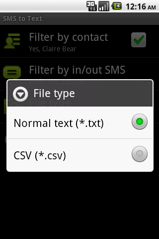 SMS to Text – Exportiere ausgewählte oder alle SMS auf deine Speicherkarte
