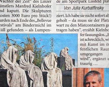 Panne! "Kunst-Geister"vom Künstler Kielnhofer einfach weggeworfen. Kulturveranstalter Liva Linz