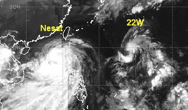 NESAT hält Taifunstärke - NALGAE schon unterwegs, Nesat, Nalgae, Philippinen, Taifun Typhoon, Taifunsaison, 2011, September, Oktober, aktuell, Verlauf, 