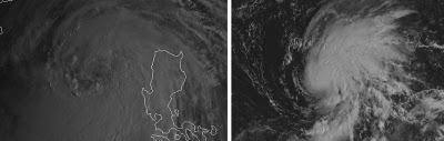 Ein Blick auf NESAT und NALGAE, Satellitenbild Satellitenbilder, Nesat, Nalgae, Pazifik, Taifun Typhoon, Taifunsaison, Hurrikansaison 2011, 