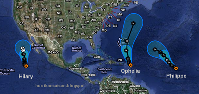 OPHELIA ist zurück - und wird ziemlich sicher zum vierten Hurrikan 2011 im Atlantik, Ophelia, Verlauf, Vorhersage Forecast Prognose, Puerto Rico, Dominikanische Republik, Punta Cana, Kleine Antillen, Leeward-Inseln, September, 2011, Hurrikansaison 2011, aktuell, 