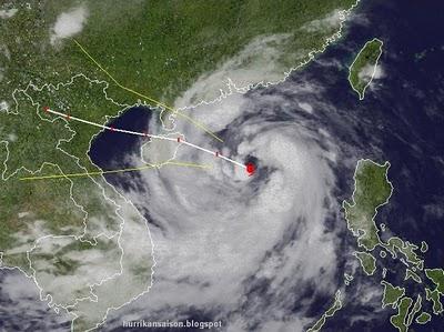 Taifun NESAT wandert nach Hainan (China) und Nord-Vietnam, Taifun Typhoon, Taifunsaison, 2011, Hainan, Vietnam, Pazifik, September, Oktober, aktuell, Satellitenbild Satellitenbilder, Verlauf, Vorhersage Forecast Prognose, 