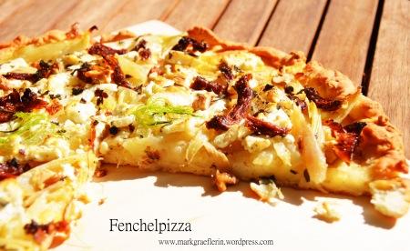 Pizza mit Fenchel, Walnüssen und Fetakäse