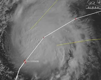 PHILIPPE ist jetzt ein Hurrikan, Philippe, Atlantik, Hurrikan Satellitenbilder, aktuell, Oktober, 2011, Hurrikansaison 2011, 