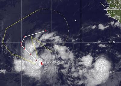 Tropischer Sturm IRWIN bildet sich im Nordostpazifik - vorerst keine Gefahr für Mexiko, Irwin, Pazifik, aktuell, Satellitenbild Satellitenbilder, Mexiko, Oktober, 2011, Hurrikansaison 2011, 