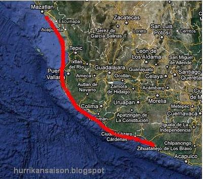 Mexiko Pazifikküste: Potenzieller Hurrikan JOVA ab Anfang nächster Woche erwartet, Jova, Pazifik, aktuell, Oktober, 2011, Mexiko, Puerto Vallarta, Jalisco, Nayarit, Colima, Michoacán, 
