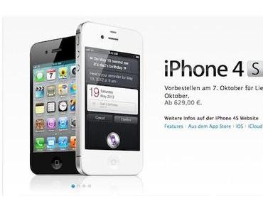 iPhone 4S ab sofort bei Apple vorbestellen