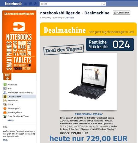 Fallbeispiel Facebook Marketing, Verkaufsförderung, Notebooksbilliger.de