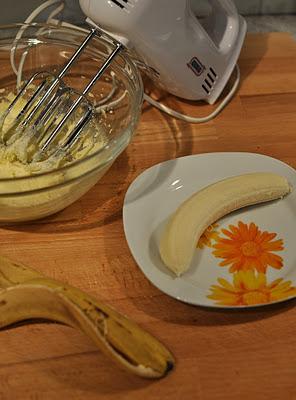 Banankuchen mit Bananencreme