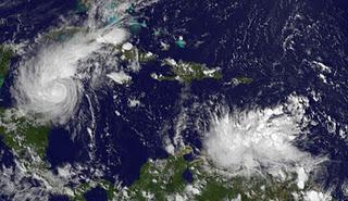 97L (potenziell Tropensturm SEAN) legt wieder zu, Oktober, Sean, 2011, Hurrikansaison 2011, Karibik, aktuell, Venezuela, Curacao, Aruba, Bonaire, Satellitenbild Satellitenbilder, 