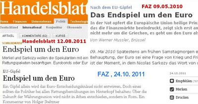Endspiel um die Euro-Überschrift
