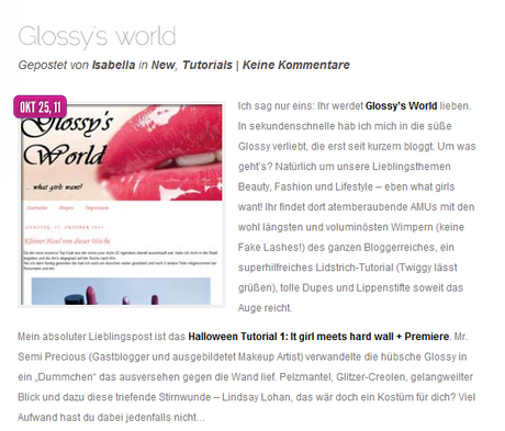 Glossy's World ist Beautywunder!