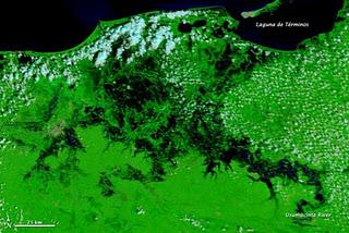 Satellitenbild Flut in Mexiko - Río Usumacinta Tabasco, Sturmflut Hochwasser Überschwemmung, Mexiko, Tabasco, Satellitenbild Satellitenbilder, Oktober, 2011, aktuell, NASA, Video, 