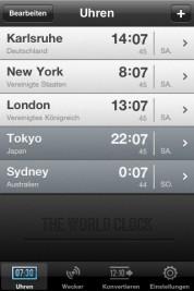 Weltuhr – The World Clock auf iPad, iPhone und die Zeitumstellung spielt keine Rolle
