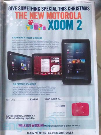 Motorola Xoom 2 soll noch vor Weihnachten für 399 Euro erscheinen. Zumindest in Irland.