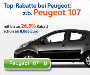 Peugeot 107 mit attraktivem Neuwagen-Rabatt