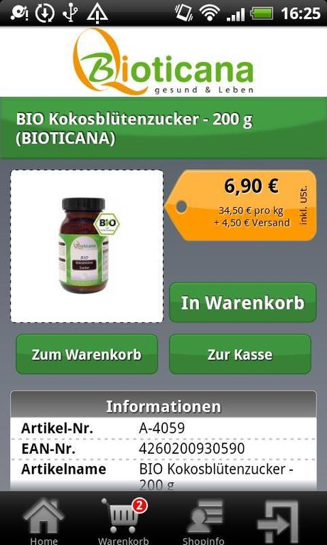 Bioticana – Bio Lebensmittel direkt über dein Android Phone finden und bestellen