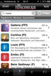 DER FEINSCHMECKER Guide München – auf dem iPhone und die Auswahl fällt Ihnen noch schwerer