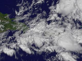 Wetter Dominikanische Republik: Satellitenbild und Radarbild lassen starken Regen in Punta Cana und Cabarete erwarten, Wettervorhersage Wetter, Dominikanische Republik, Punta Cana, November, aktuell, 2011, Satellitenbild Satellitenbilder, 