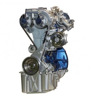 Alan Mulally, Konzern-Chef von Ford, startet die Produktion des hochmodernen 1,0-Liter-EcoBoost-Motors in Köln