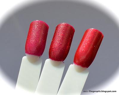 Vergleich: Catrice Marilyn & Me, Catrice Lovely Sinner & China Glaze Ruby Pumps