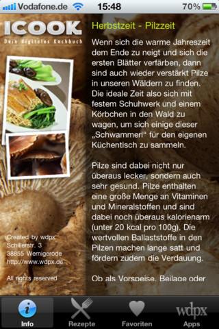 Pilz Rezepte – iCook Pilze – Das Kochbuch für die Pilzzeit